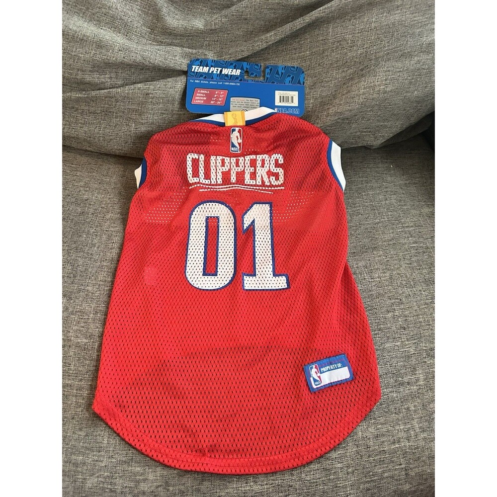 NBA Team Dog Pet Wear Size Large LA Clippers Jersey Red New - Picture 5 of 7